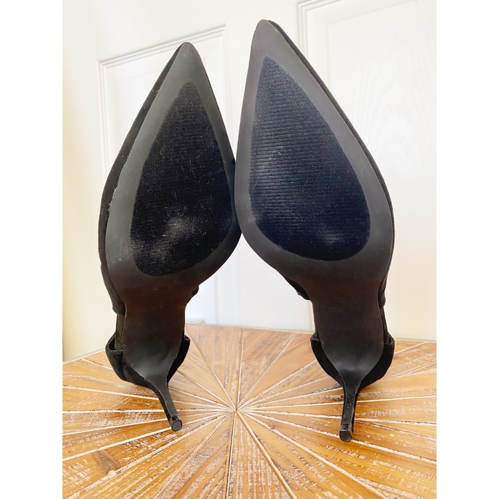 NIB Lulu’s Black Faux Suede Pointed-toe Ankle Strap Stiletto Heels in Size 10 - Picture 6 of 13
